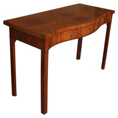 Bow Front Burled Wood Console Table