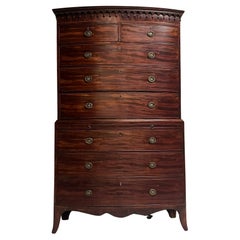 Antique Bow Front Chest on Chest 
