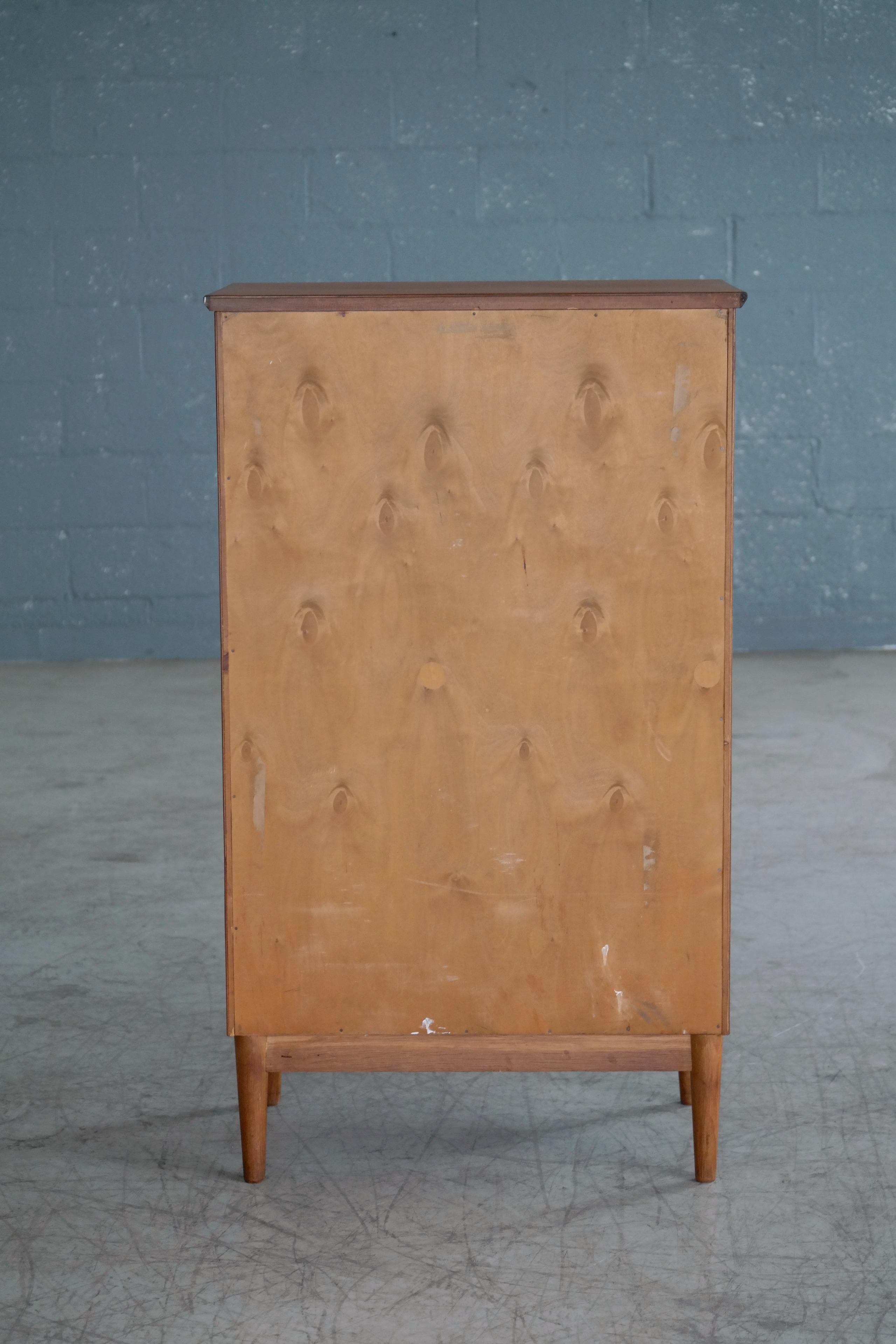 Bow-Front Dresser or Chest of Drawers in Teak Danish Midcentury 7