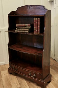 Bow Front Open Bookcase with Drawer