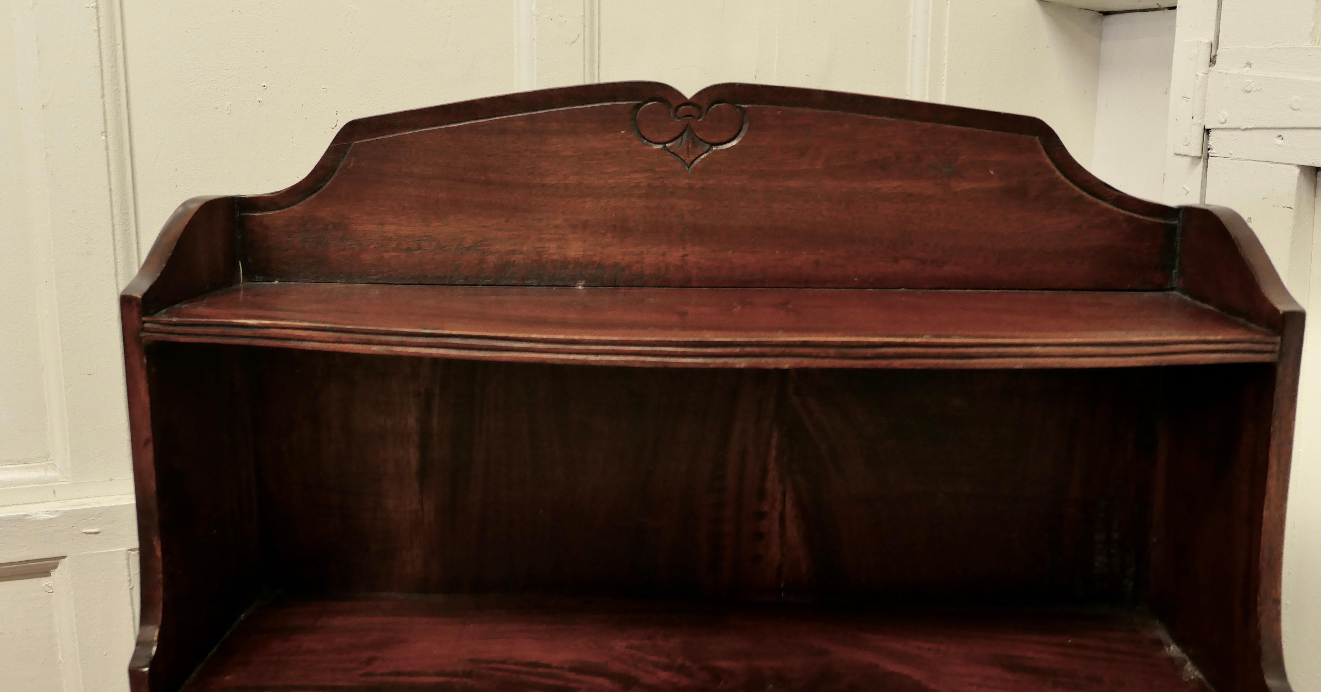 20th Century Bow Front Open Bookcase with Drawer
