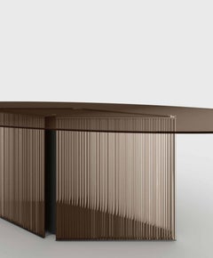 Bow Glass Dining Table, Designed by Massimo Castagna, Made in Italy