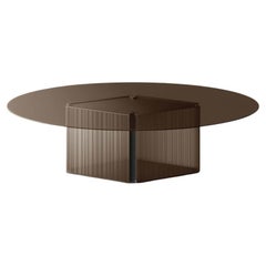 Mesa de comedor de cristal Bow, diseñada por Massimo Castagna, Made in Italy 