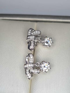 Bow knot Shape Stud Earring 925 Sterling Silver Moissanite Stud Earrings Gift.