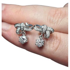 Bow knot Shape Stud Earring 925 Sterling Silver Moissanite Stud Earrings Gift.