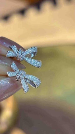 Bow Natural Diamond Stud Earrings