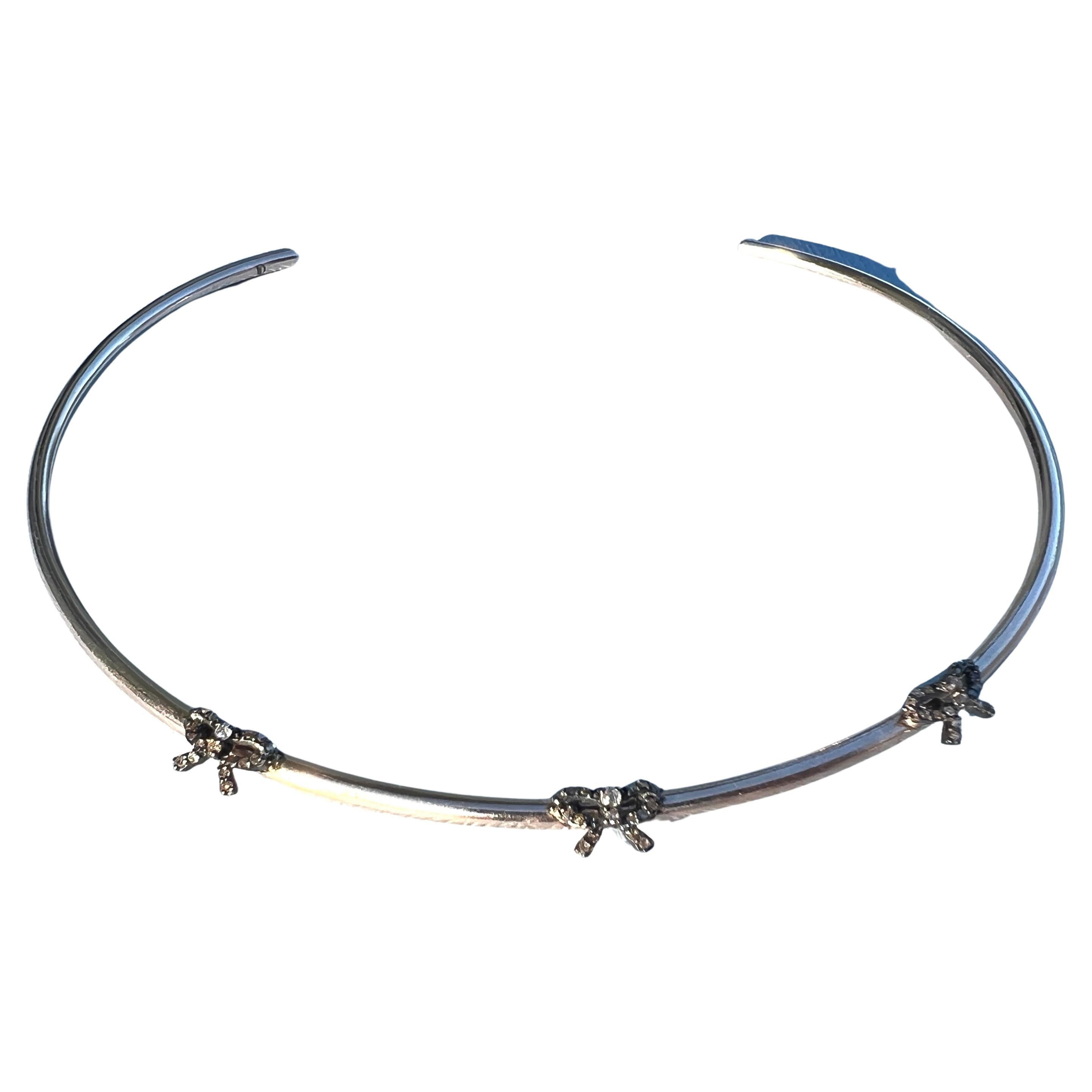 Collana a fiocco Collana Bangle Diamante Stile Vittoriano in vendita