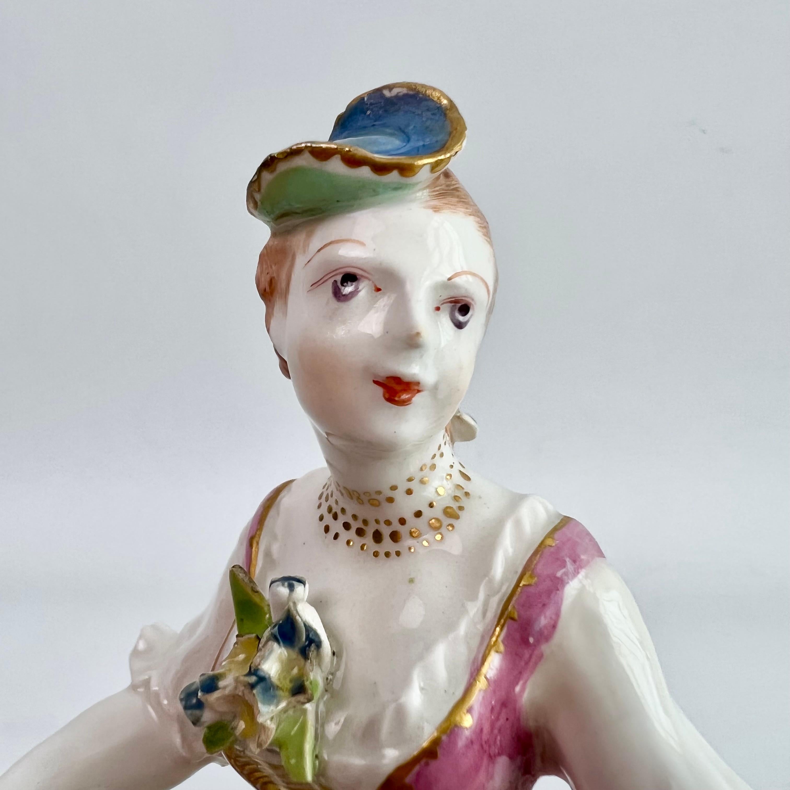 English Bow Pair of Porcelain Figures of Liberty & Matrimony, Rococo 1760-1764 For Sale