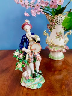 Bow Porcelain Figure, Musician with Flageolet and Tabor, circa 1760