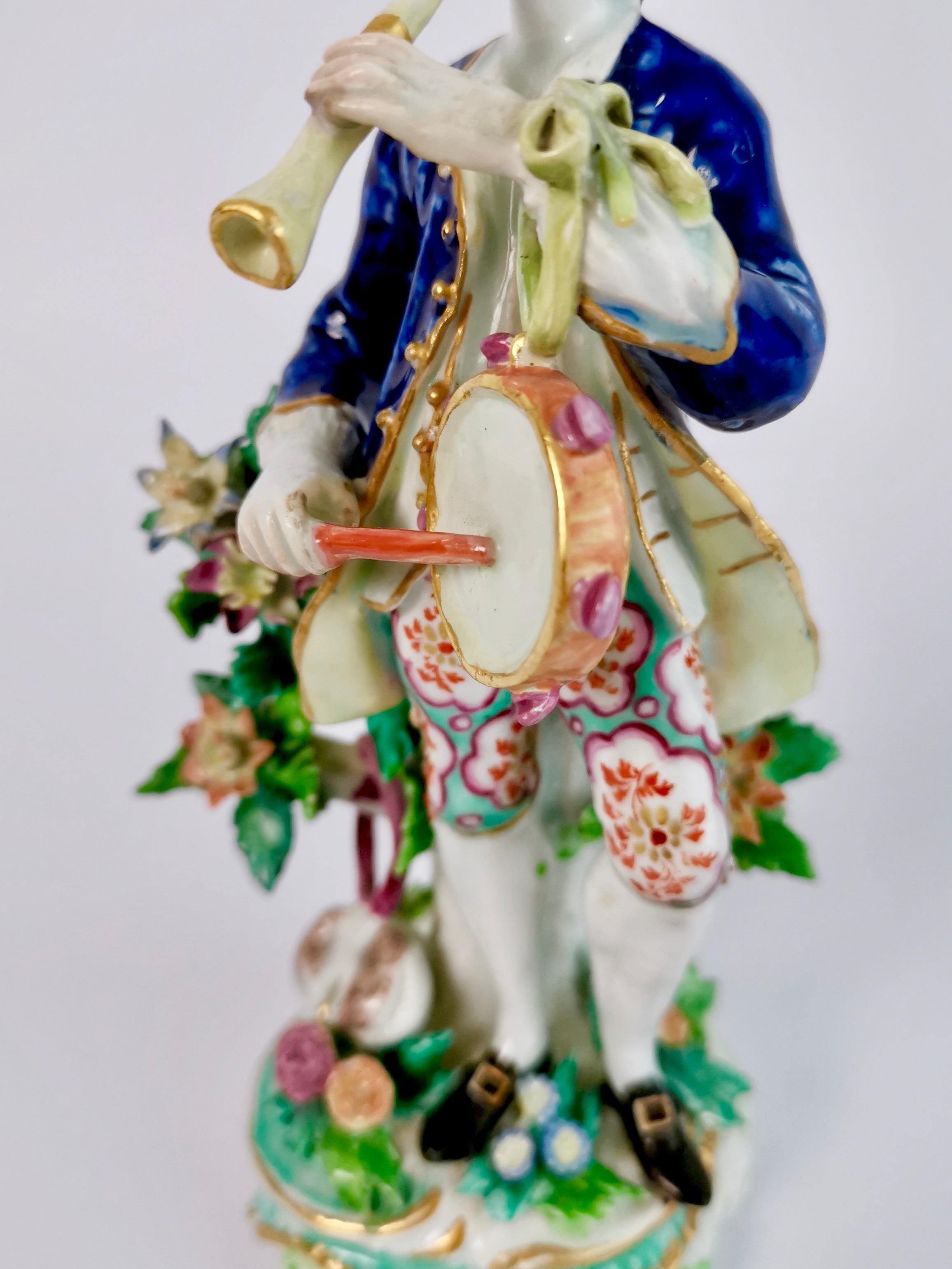 Bow Porcelain Figure, Musician with Flageolet and Tabor, circa 1760 1