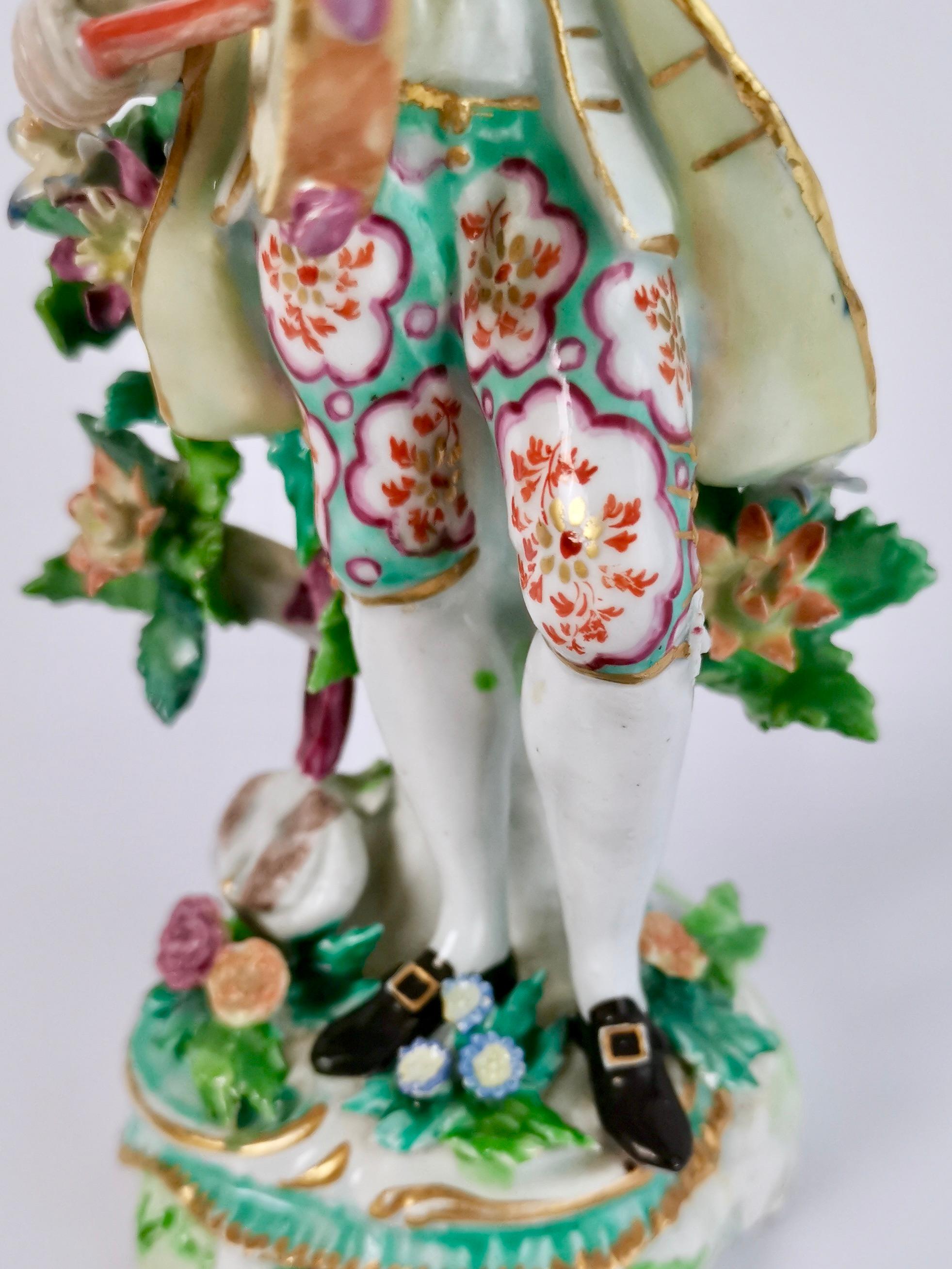Bow Porcelain Figure, Musician with Flageolet and Tabor, circa 1760 2