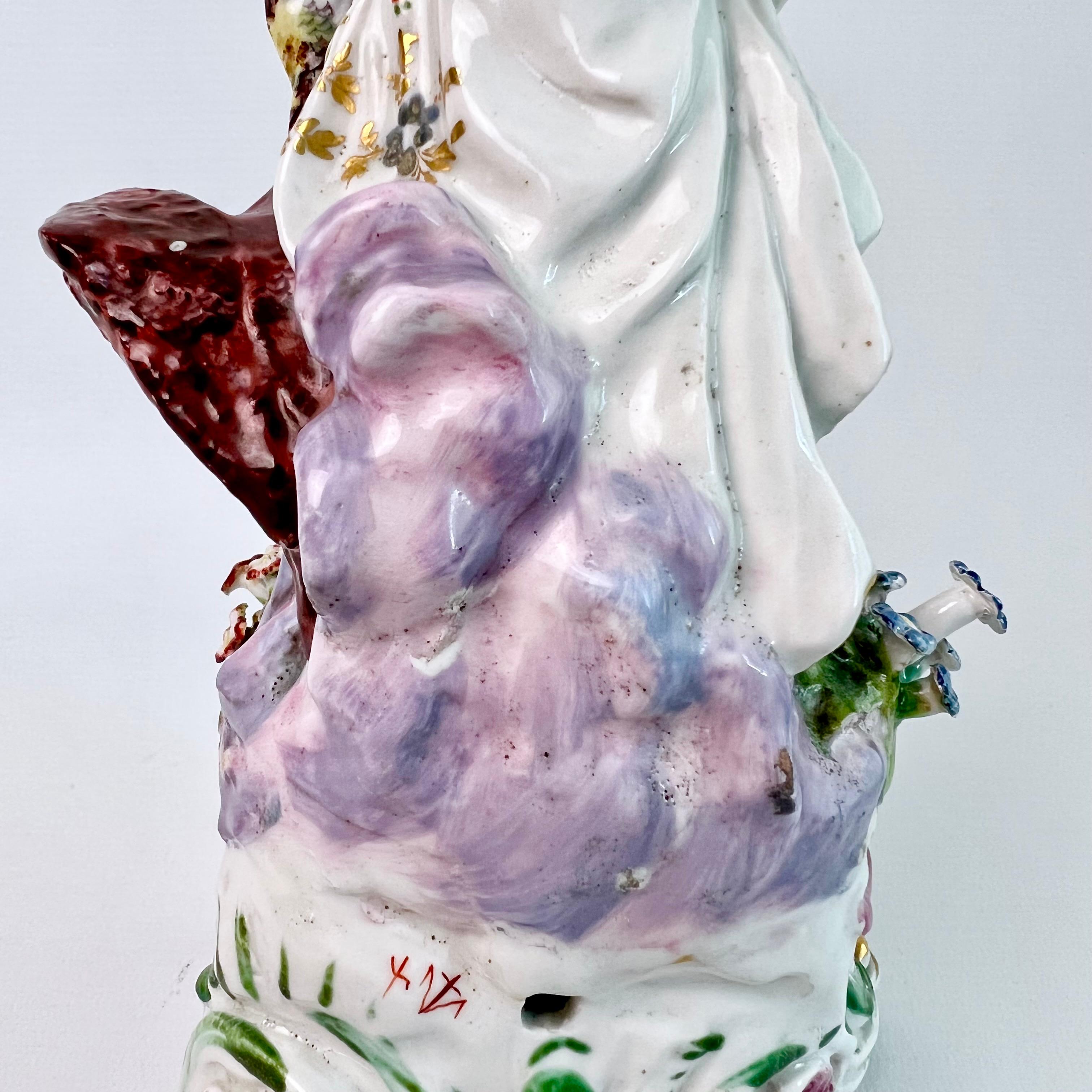 Bow Porcelain Figure of Juno with Eagle 'Jupiter', Rococo Ca 1765 For Sale 7