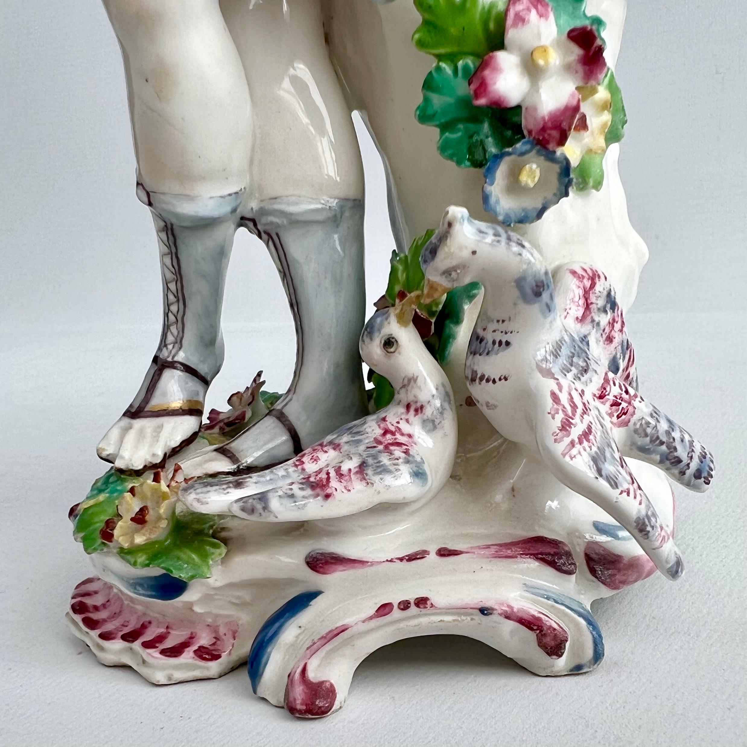 Bow Porcelain Figure of Venus with Doves, Rococo, 1756-1764 For Sale 6
