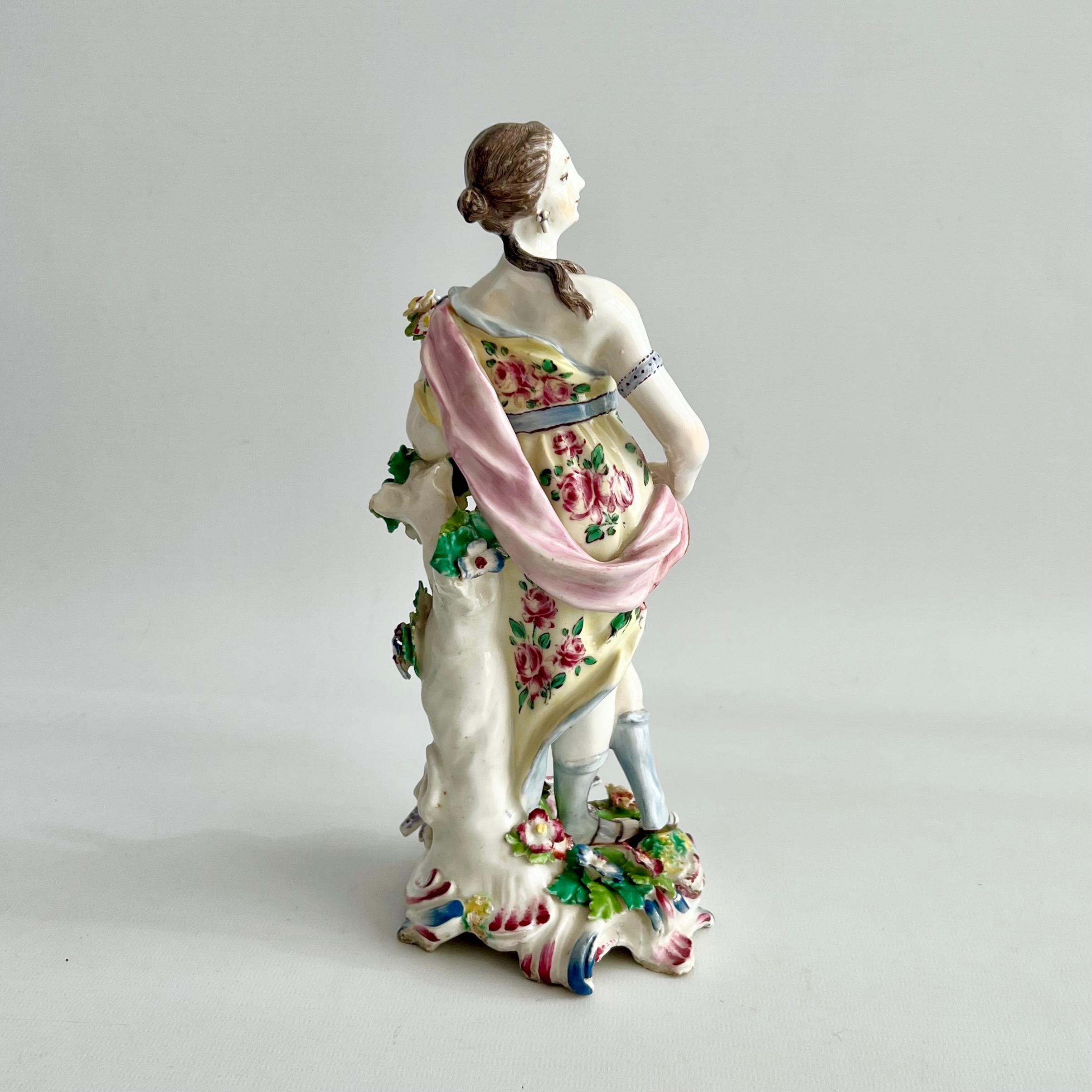 English Bow Porcelain Figure of Venus with Doves, Rococo, 1756-1764 For Sale