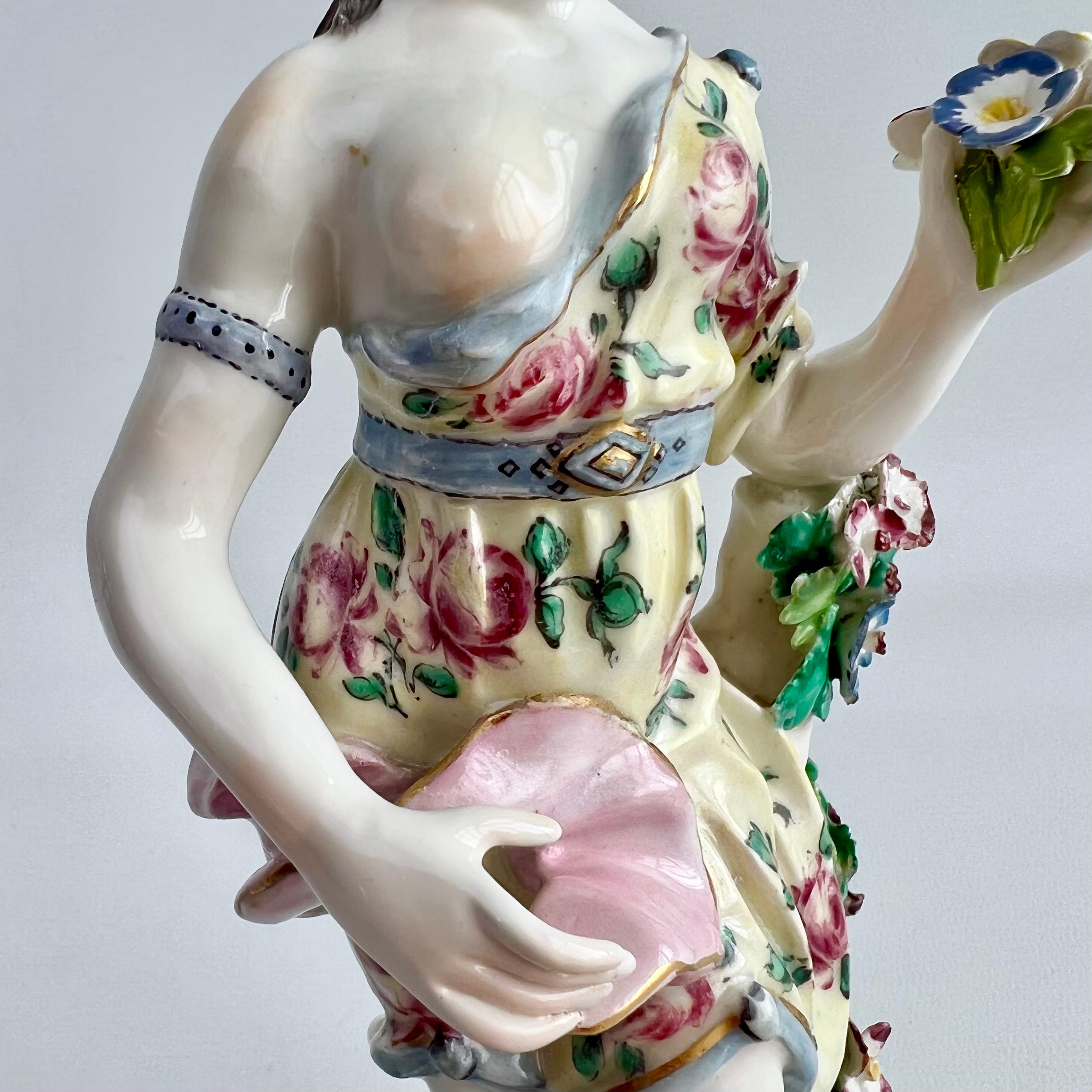 Mid-18th Century Bow Porcelain Figure of Venus with Doves, Rococo, 1756-1764 For Sale
