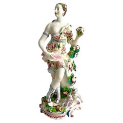 Antique Bow Porcelain Figure of Venus with Doves, Rococo, 1756-1764