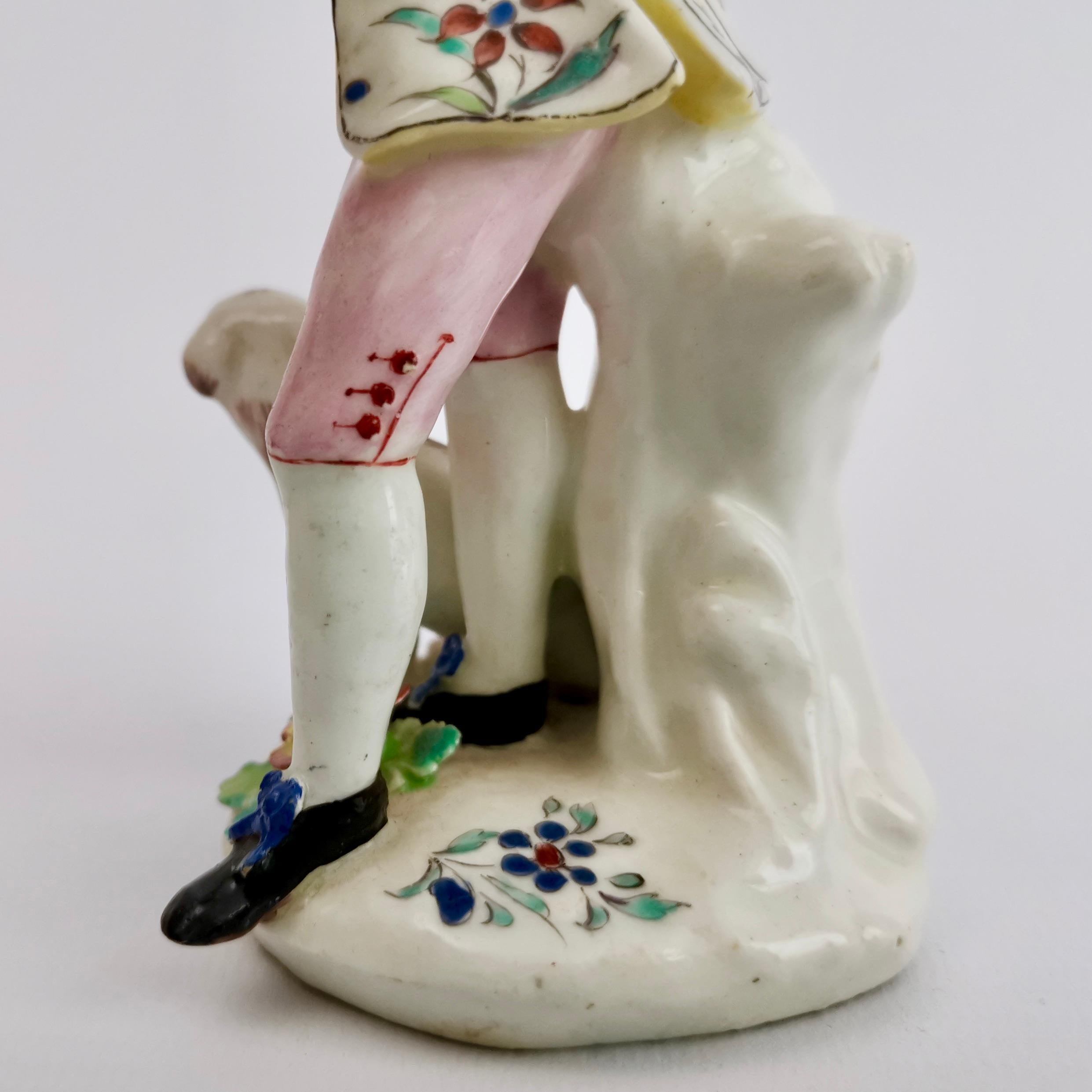 Bow Porcelain Figure, Shepherd Boy Piper with Dog, circa 1755 3