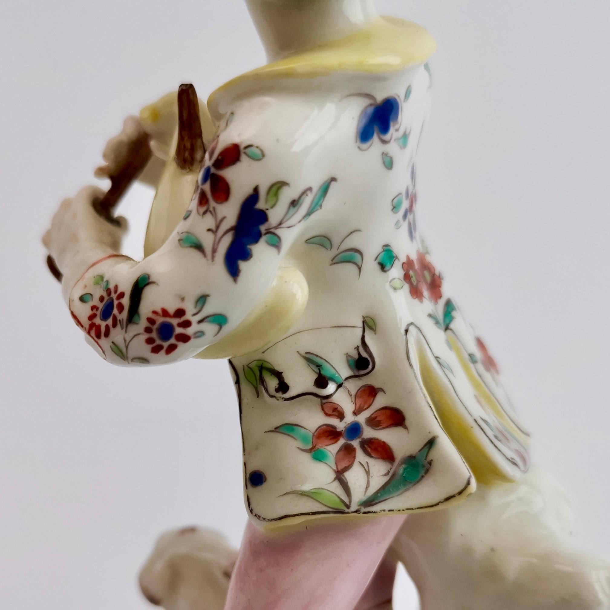 Bow Porcelain Figure, Shepherd Boy Piper with Dog, circa 1755 4
