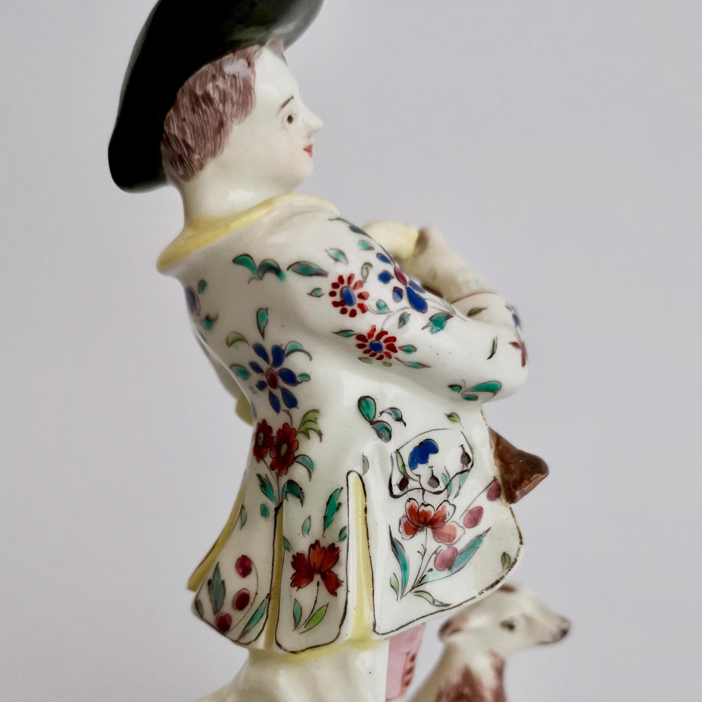Bow Porcelain Figure, Shepherd Boy Piper with Dog, circa 1755 5