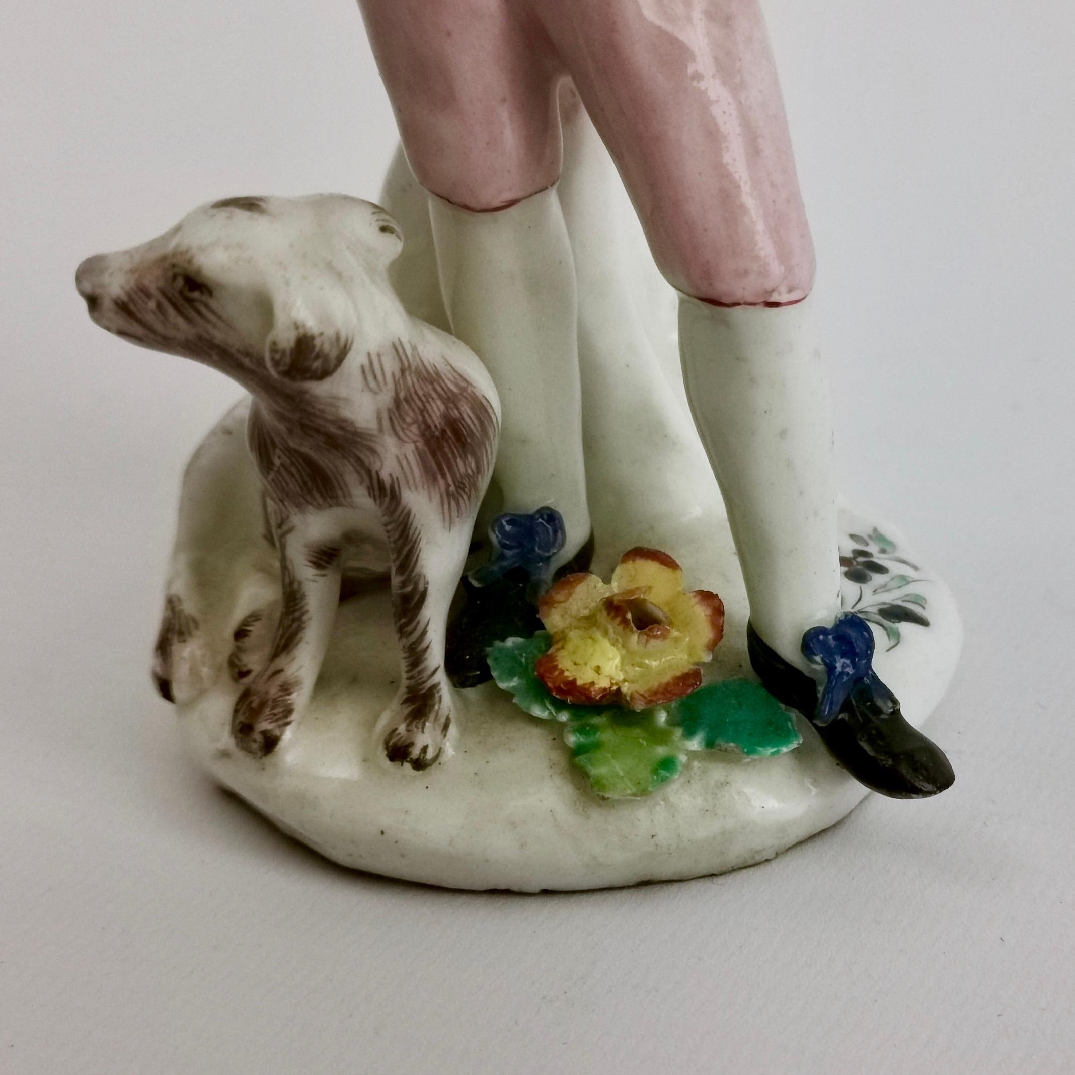 Bow Porcelain Figure, Shepherd Boy Piper with Dog, circa 1755 7