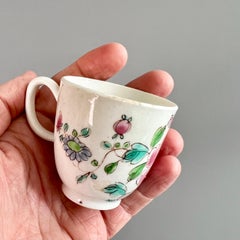 Bow Porcelain Orphaned Coffee Cup, Famille Rose Peony, circa 1755