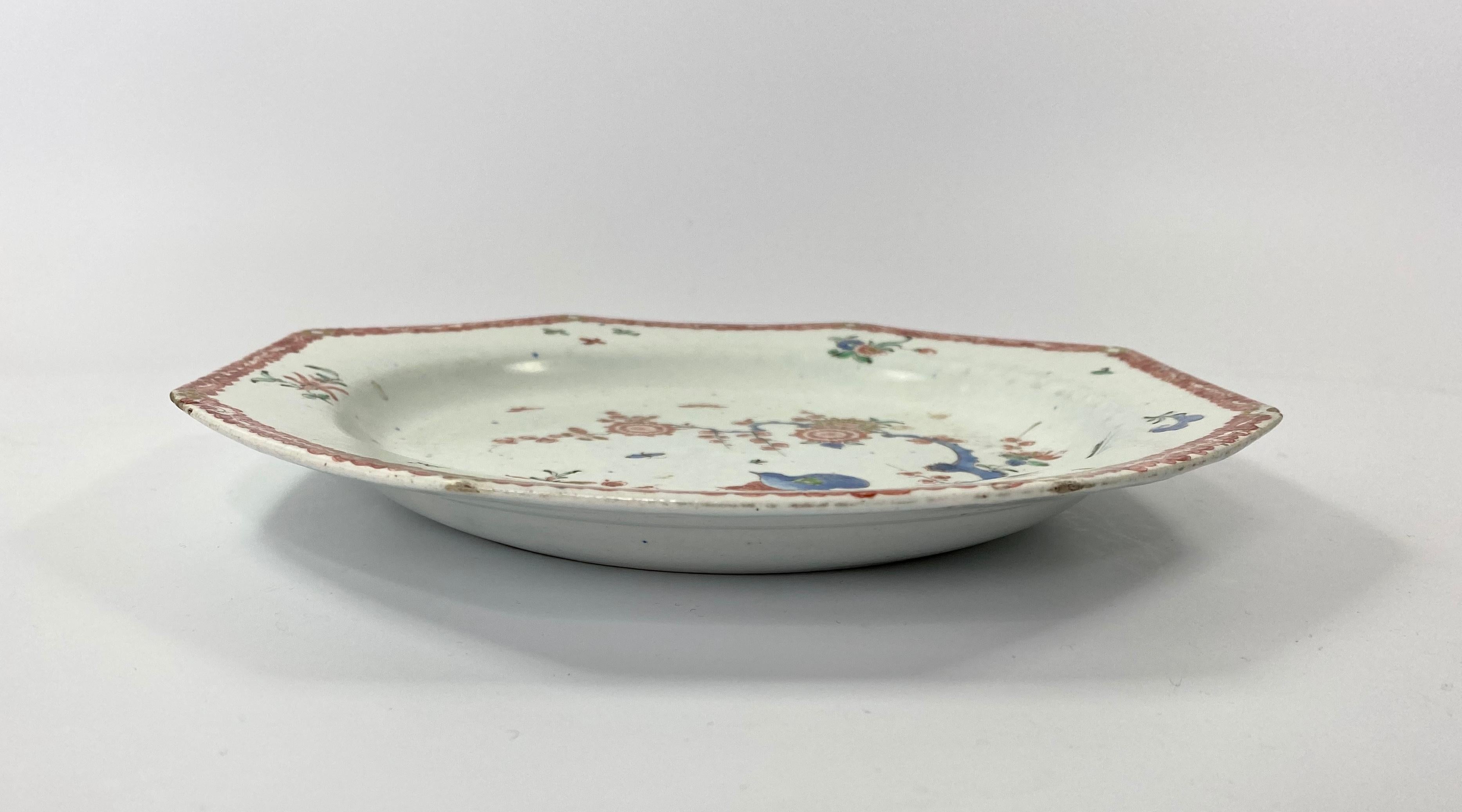Bow Porcelain Plate, Kakiemon Two Quail Pattern, C 1755 In Good Condition In Gargrave, North Yorkshire