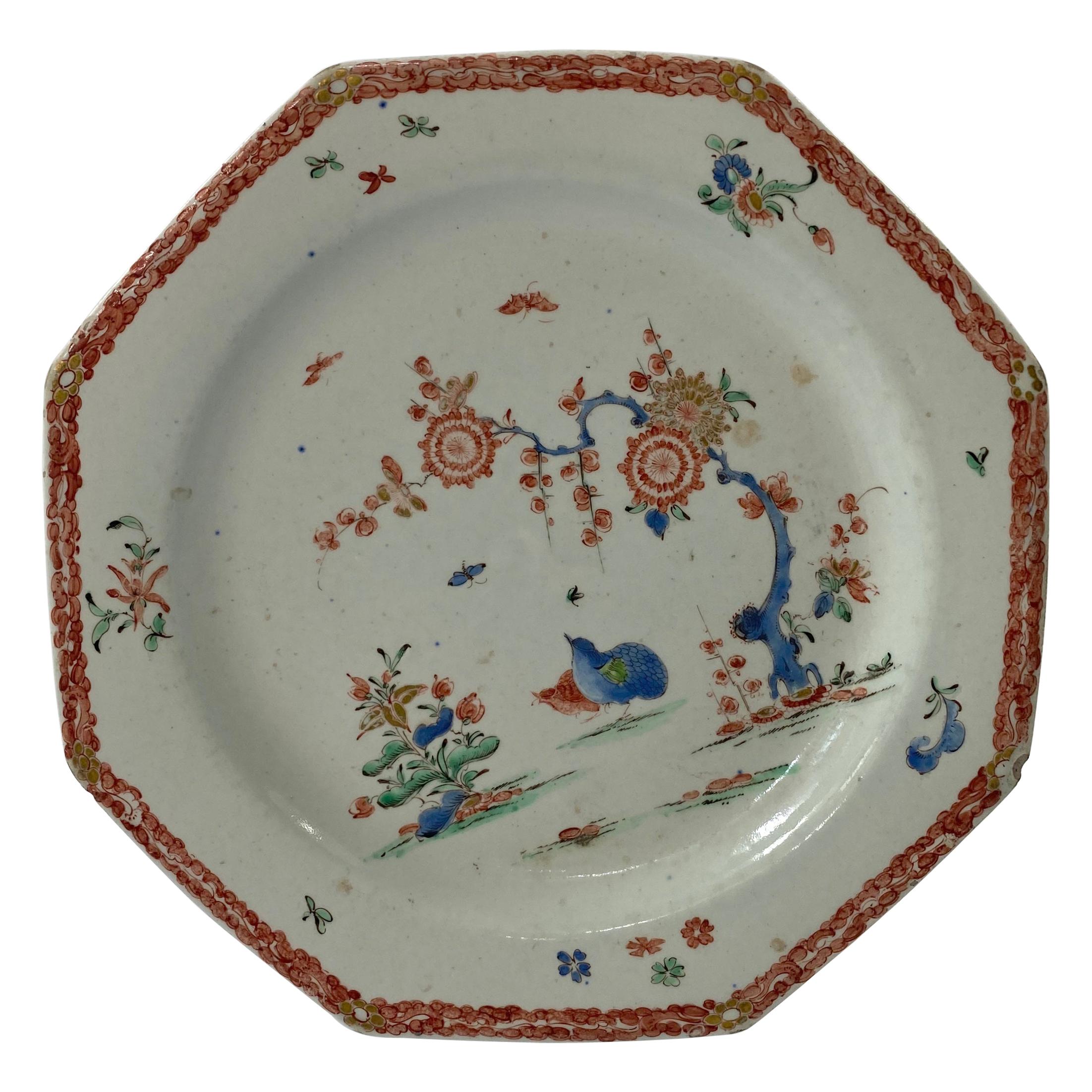 Bow Porcelain Plate, Kakiemon Two Quail Pattern, C 1755