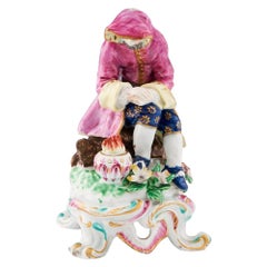 Bow Porcelain Seated Rustic Seasons Figure of Winter, c1765