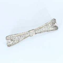 Bow-Shaped Brooch with Old European & Single Cut Diamonds