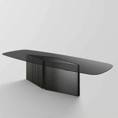 BOW Smoked Fused Glass Dining Table By Massimo Castagna for Tonelli design