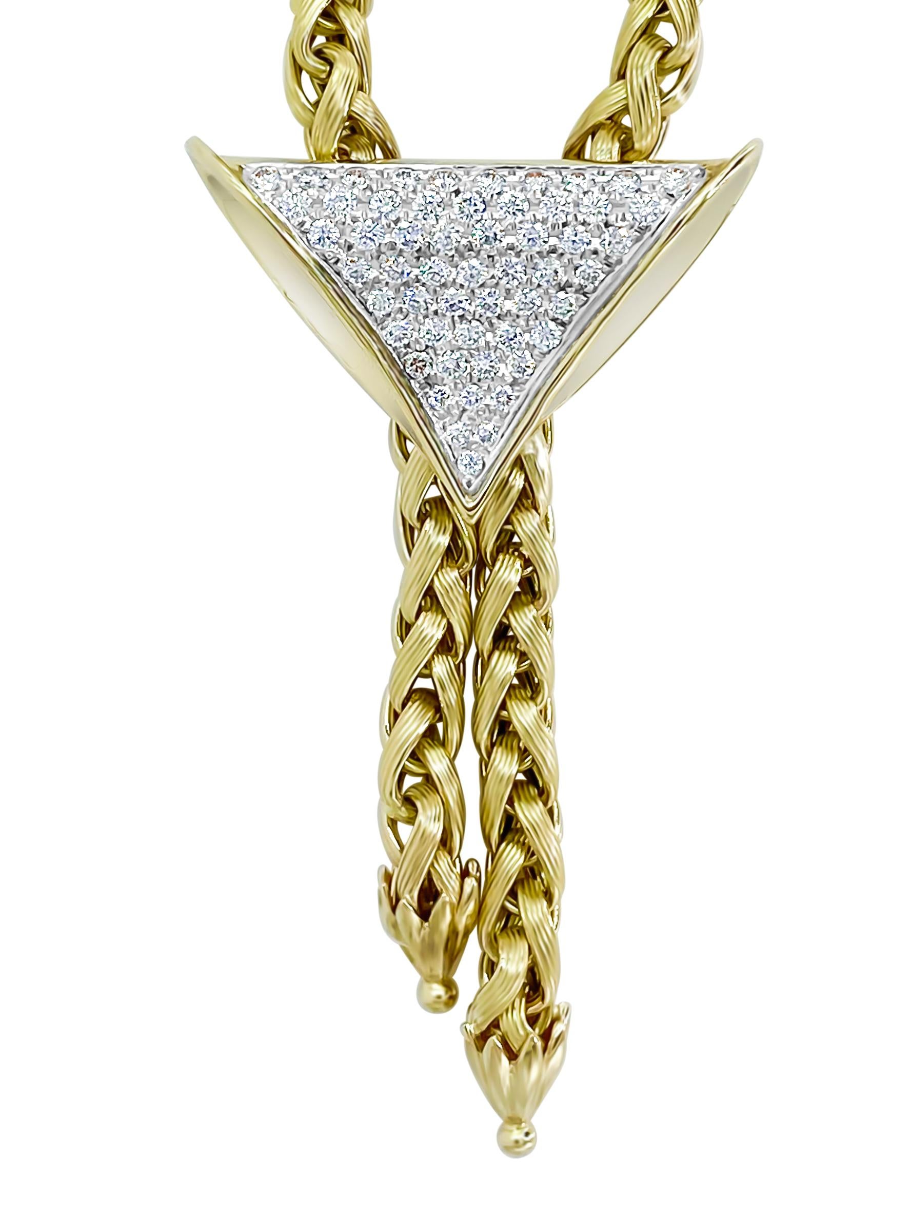 Schleife Style 14k Gold Franco Kette und Diamant-Halskette für Frauen im Angebot 8