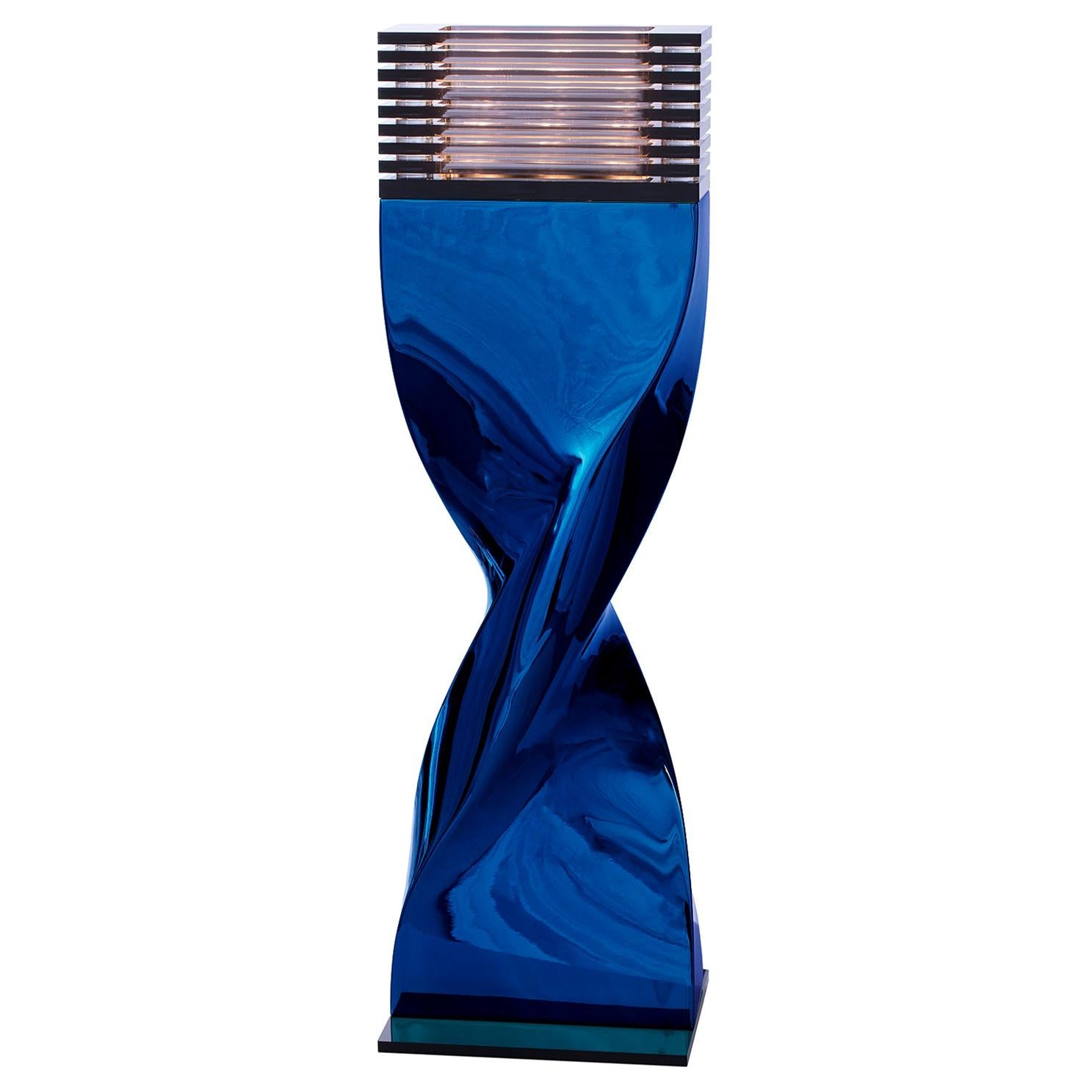 Bow Tie Alu Blue XL or L Table Lamp