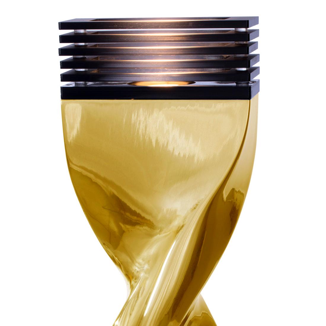 French Bow Tie Alu Gold XL or L Table Lamp For Sale