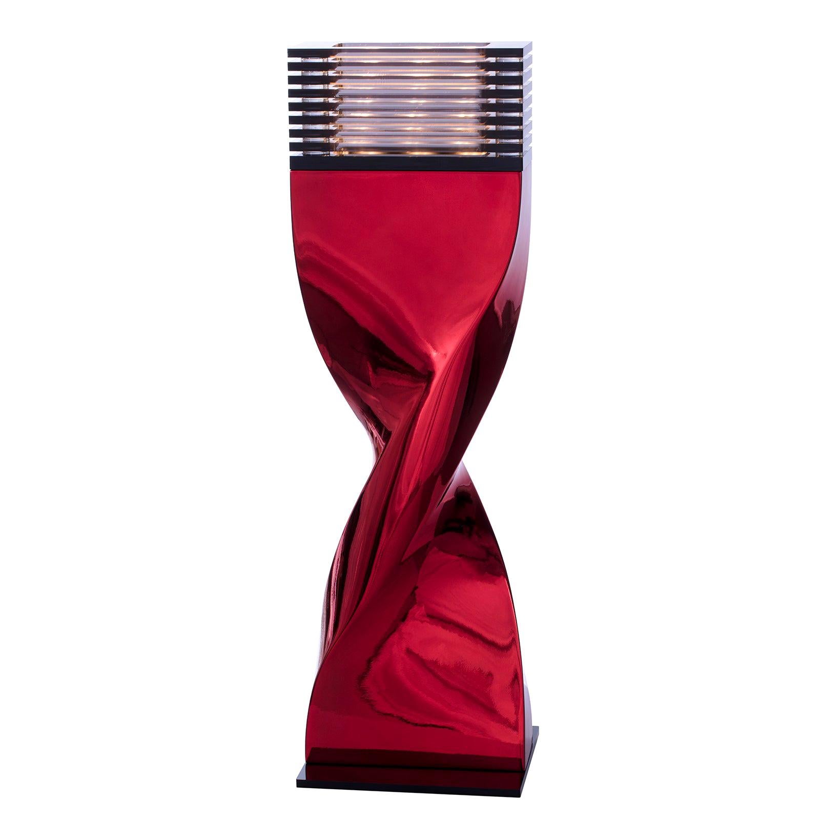 Bow Tie Alu Red Extra Large or Large Table Lamp For Sale