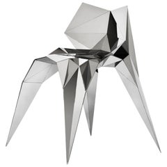 Chaise à nœud papillon en acier inoxydable finition miroir de Zhoujie Zhang