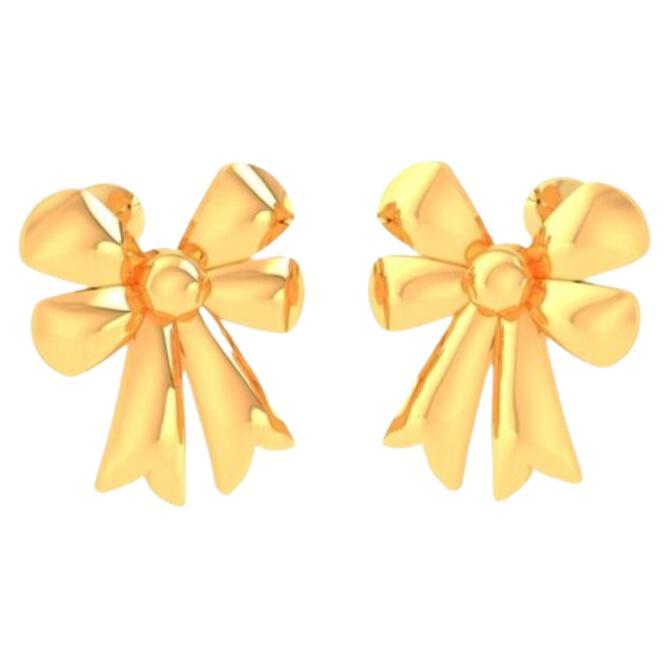 Bow Tie Kids Earrings, 18k Gold For Sale