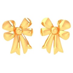 Bow Tie Kids Earrings, 18k Gold