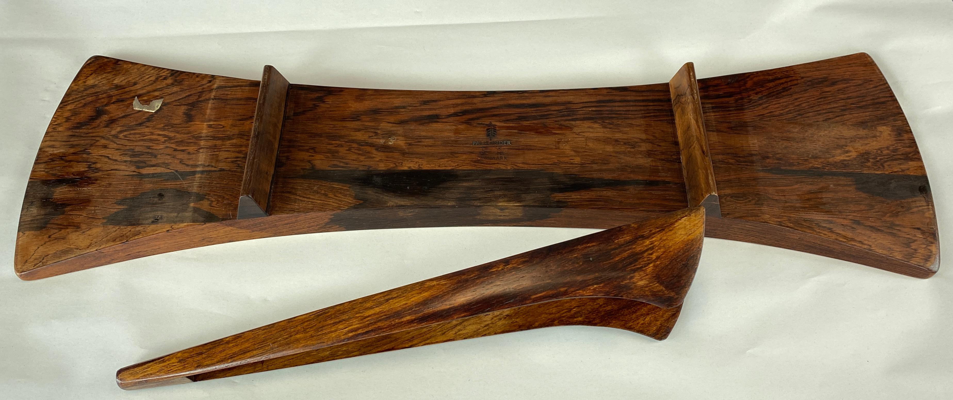 Bow Tie Palisander Rosewood Tray and Tongs Jens H. Quistgaard for Dansk 4