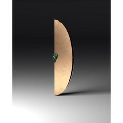 Half-moon Wall Bronze Cabinet with Natural Jade Green Stone by Pierre De Valck