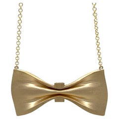 BOWBRCH - 18K Yellow Gold Bow Brooch Necklace