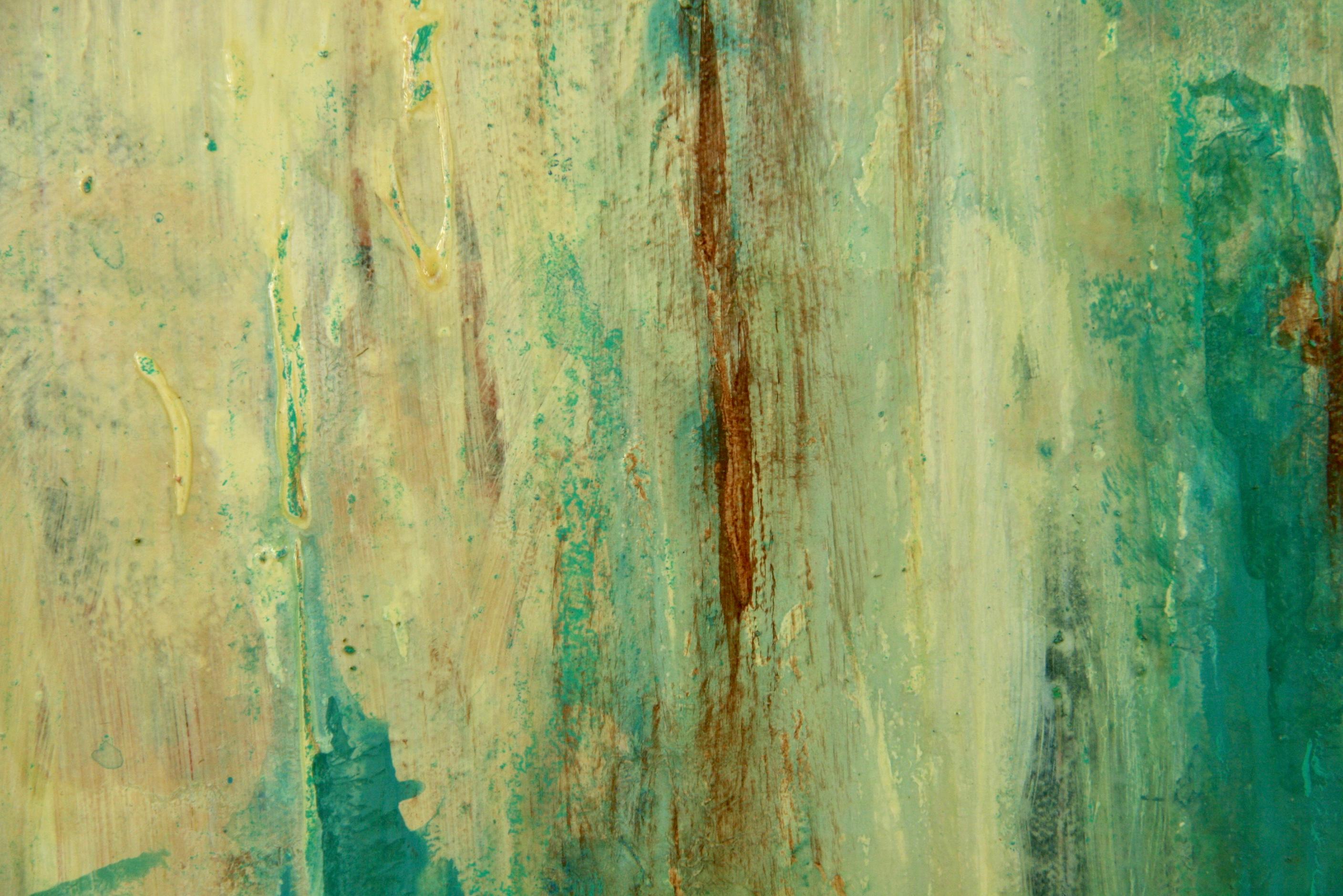 Abstract Expressionist Turquoise Color Explosion   by Bowen For Sale 3