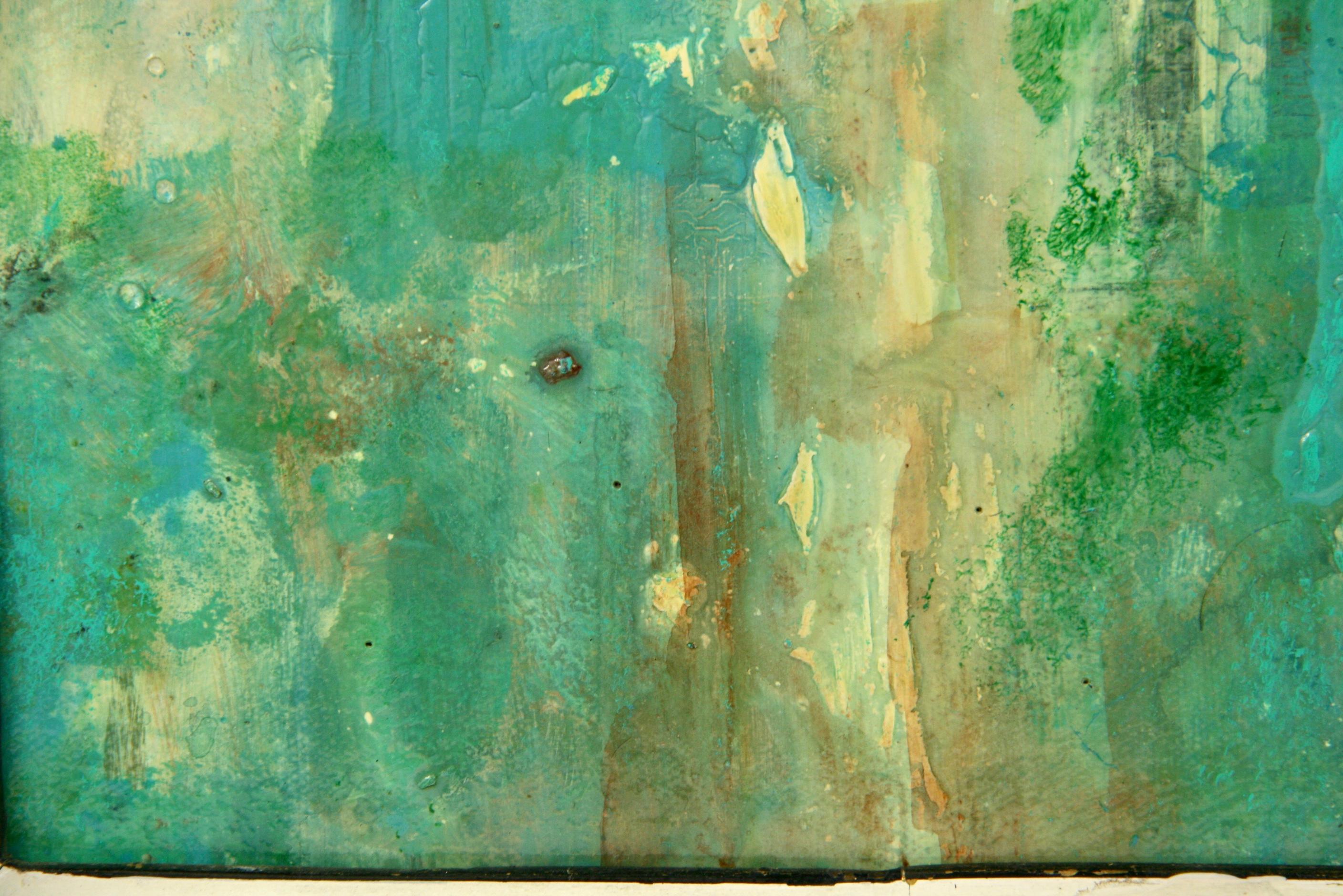 Abstract Expressionist Turquoise Color Explosion   by Bowen For Sale 4
