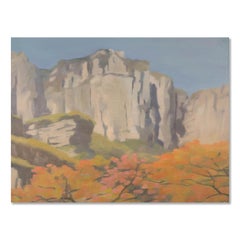 Huile sur toile impressionniste originale de Bowen Yang « Paysage au printemps ».