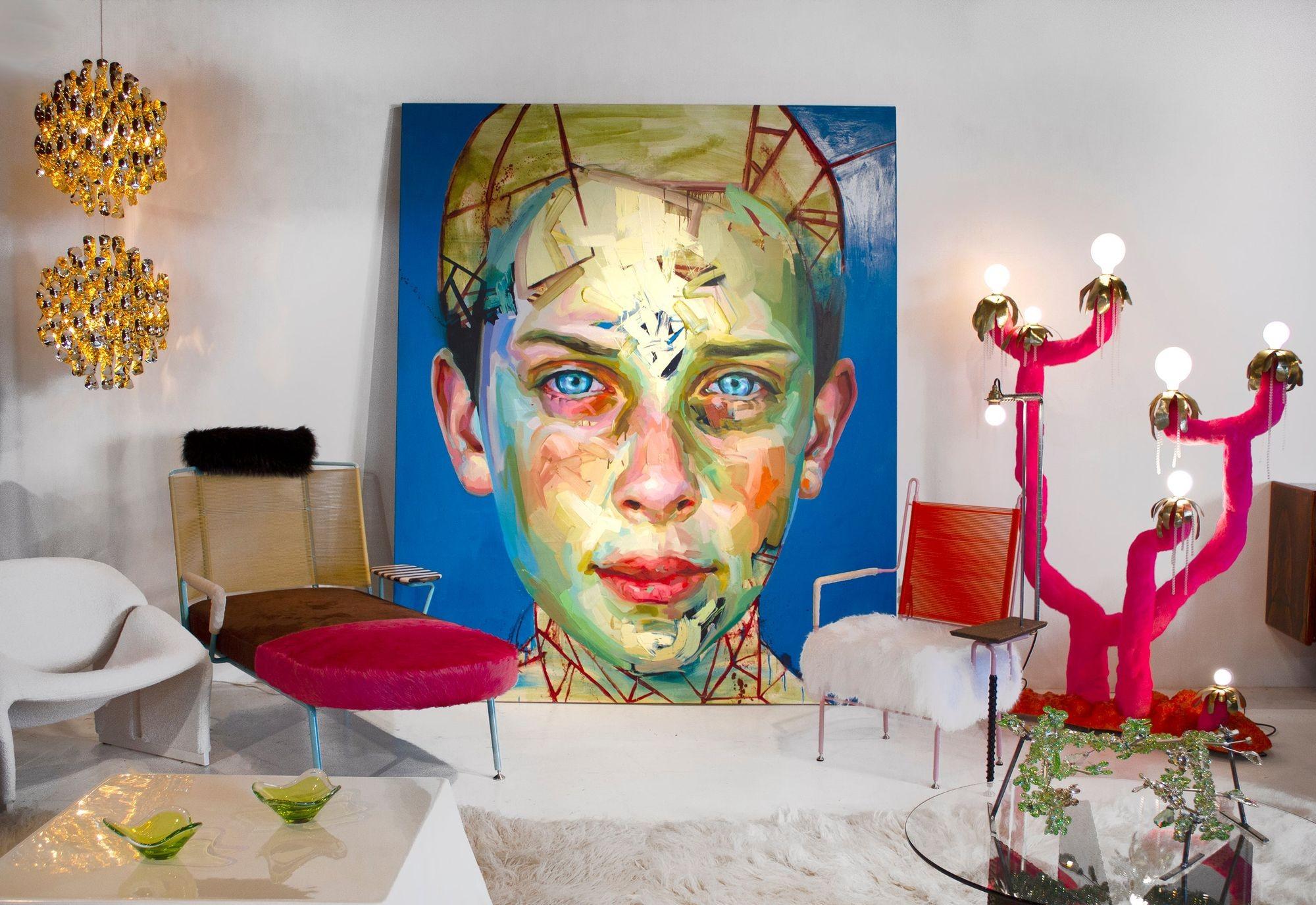Justin Bower 'Blue Boy 2' Abstract Oil on Canvas Featured in Landman Series For Sale 8