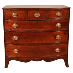 Bowfront Chest Of Drawers Regency Period In Mahogany Circa 1800