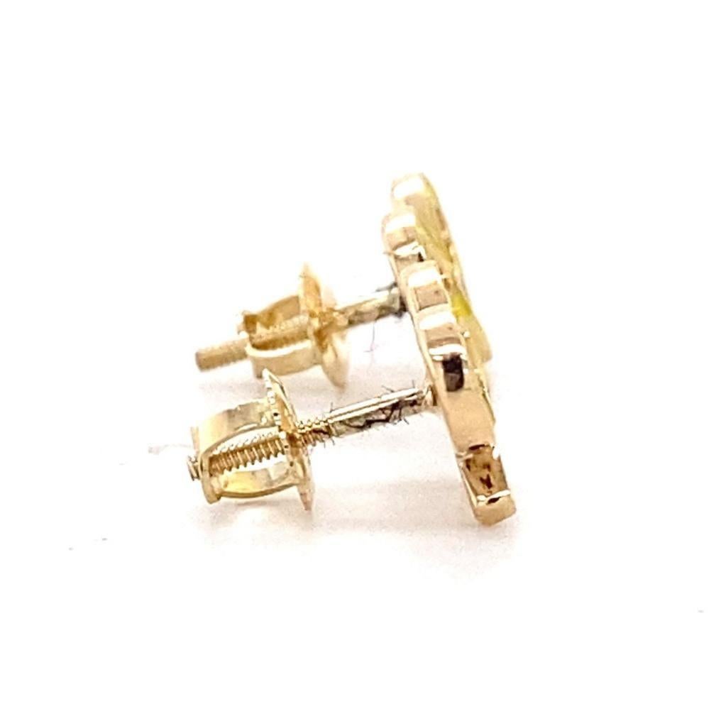 Bowknot Diamond Stud Kids Earrings in 14k Solid Gold (Certified) In New Condition For Sale In New Delhi, DL