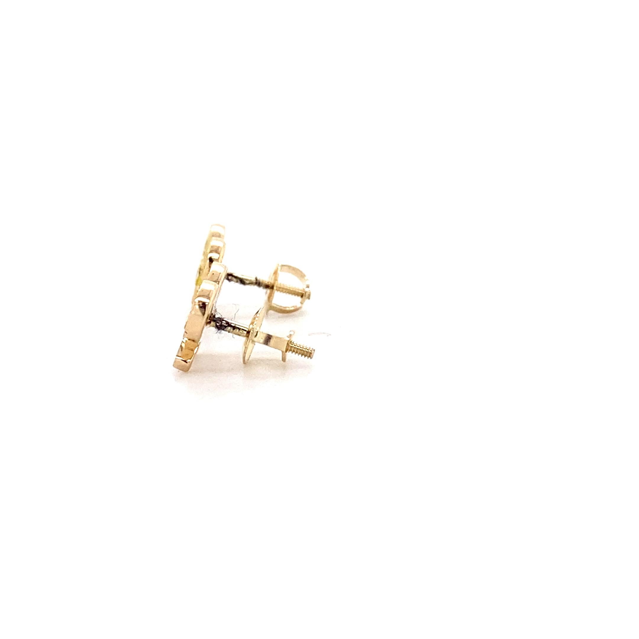Bowknot Diamond Stud Kids Earrings in 14k Solid Gold (Certified) For Sale 2