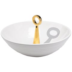 12:30 _ White Ceramic and 24-K Gold Details Handcrafted Bowl
