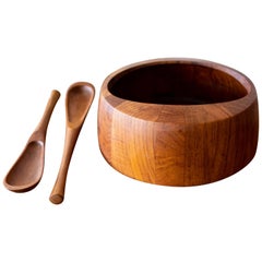 Bowl and Tongs by Jens Quistgaard for Dansk Bowl and Tongs by Jens Quistgaard for Dansk