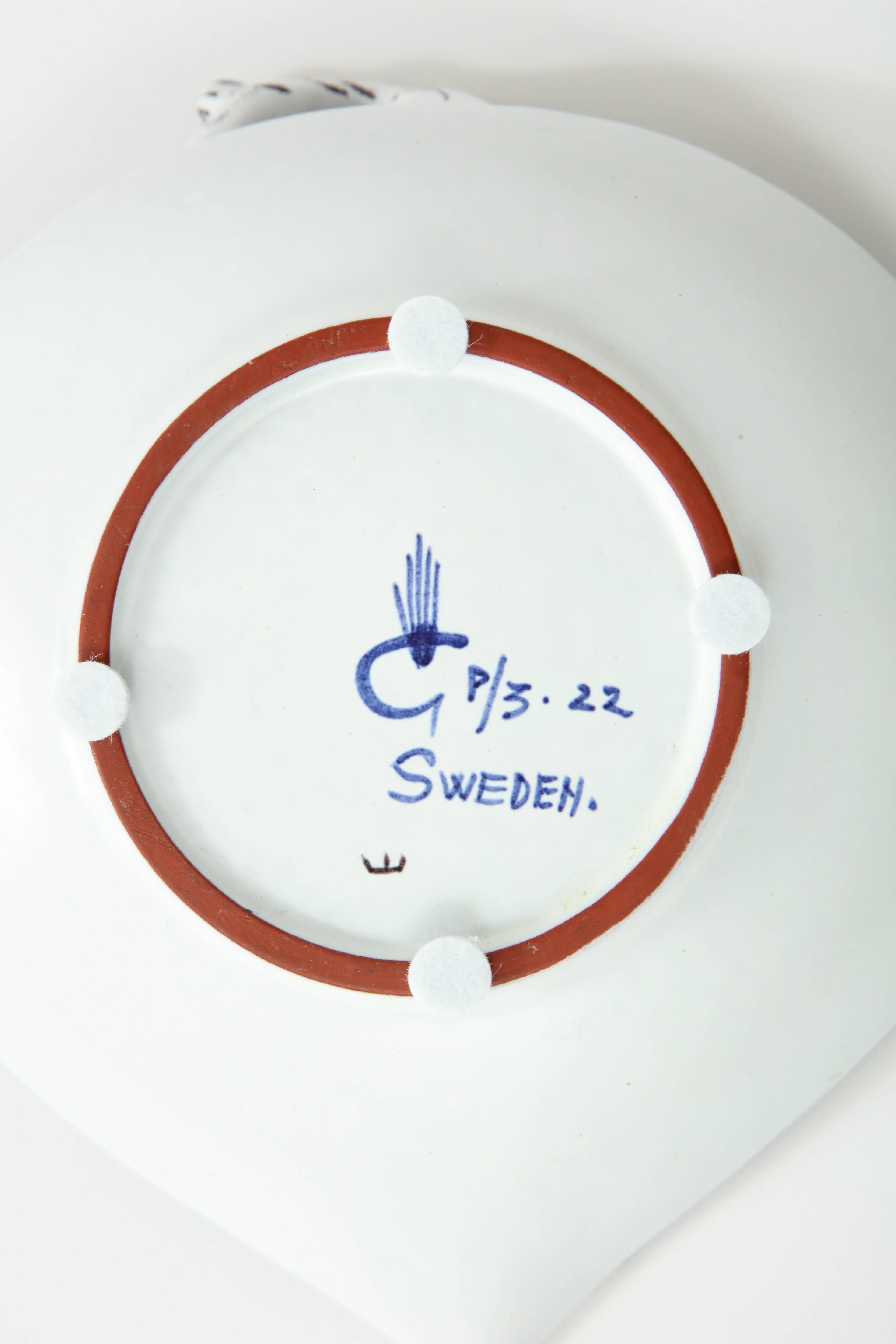 Ceramic Bowl by Stig Lindberg, Scandinavian Midcentury, Faience, circa 1950 3